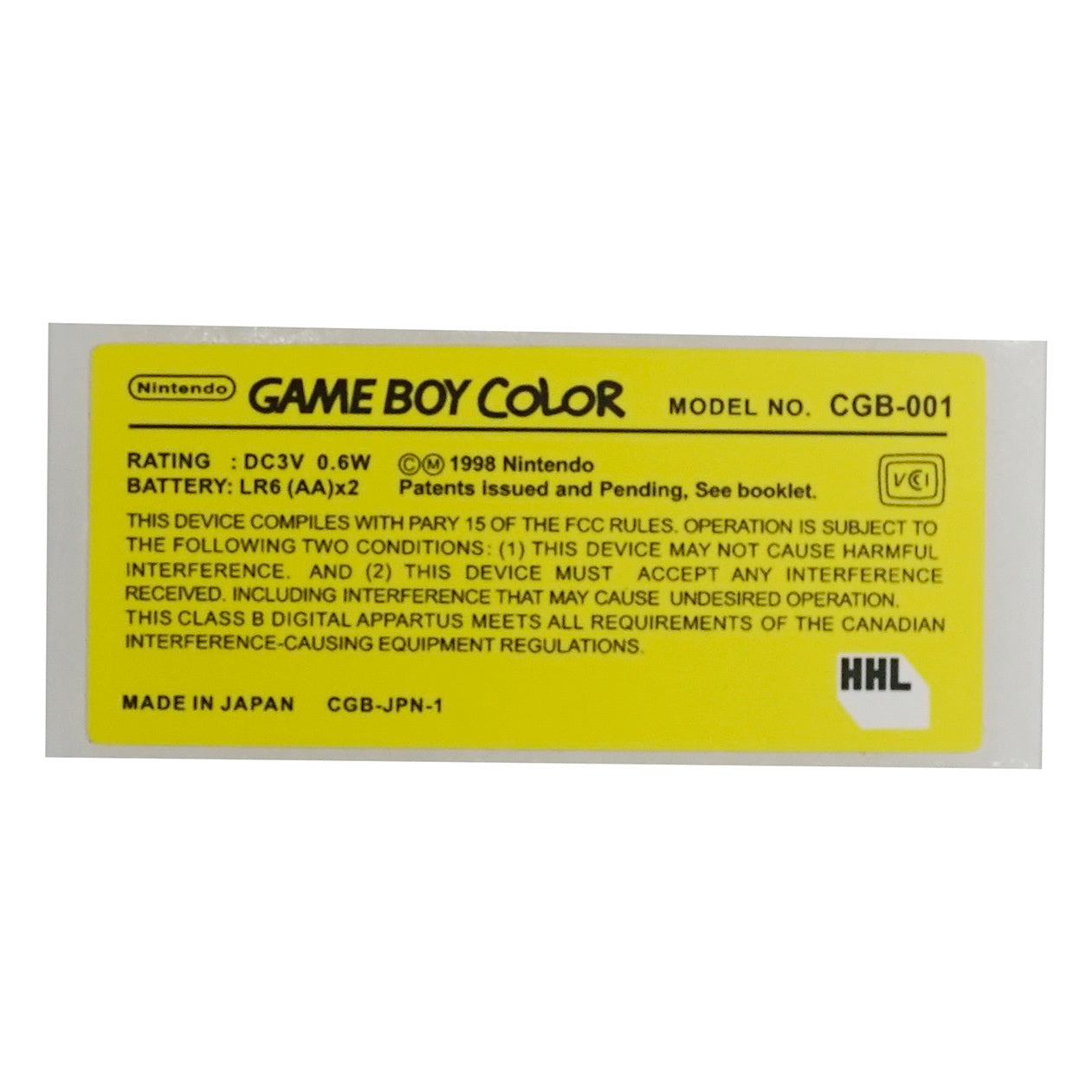 Game Boy Color Replacement Console Sticker - Colors