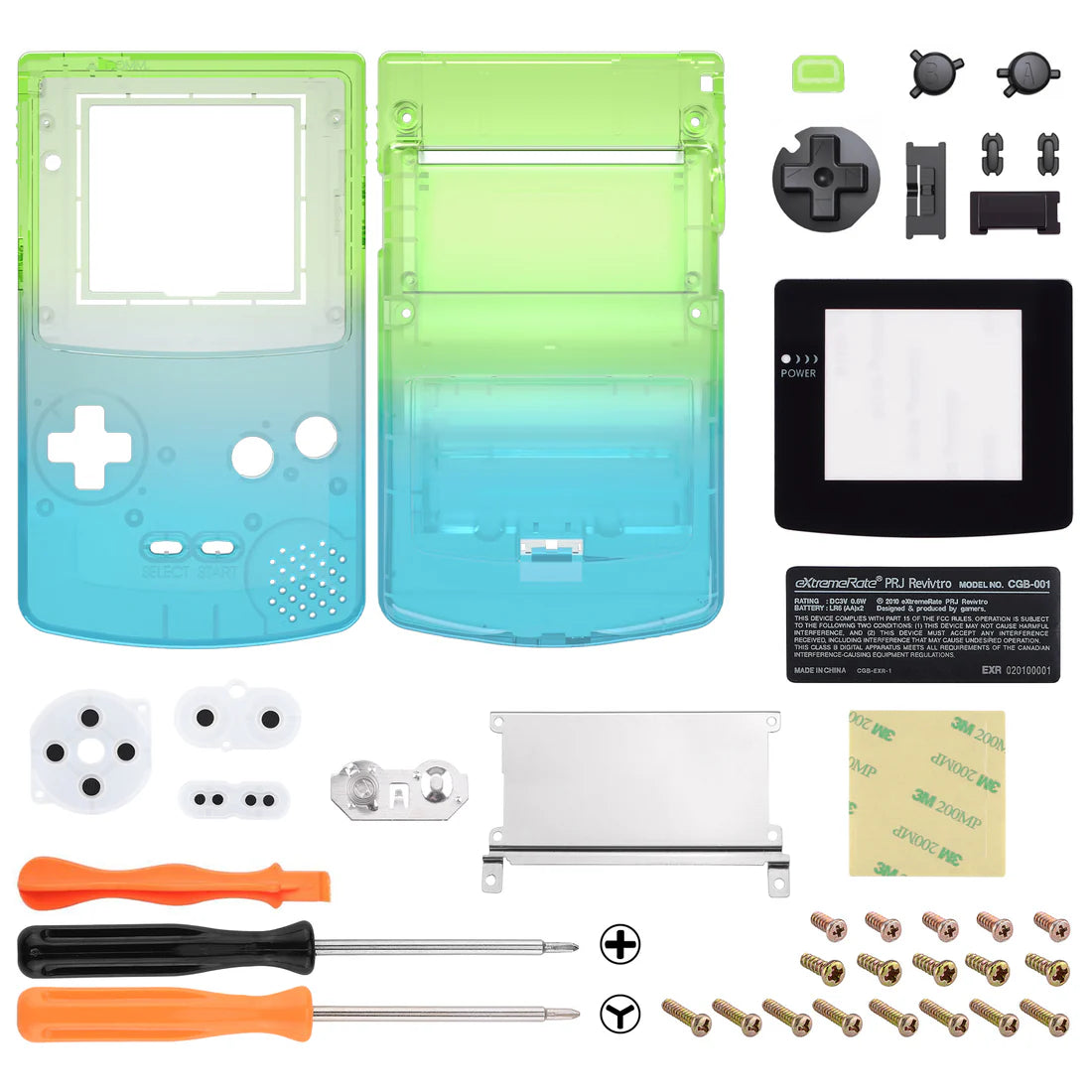 Gameboy Color Translucent Game Boy Color IPS Ready Full Shell Replacement - eXtremeRate – Hand ...