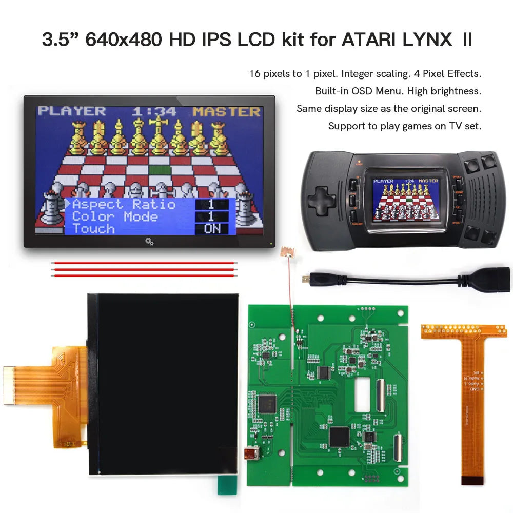 HDMI Out IPS Kit for Atari Lynx II - HISPEEDIDO - Hand Held Legend
