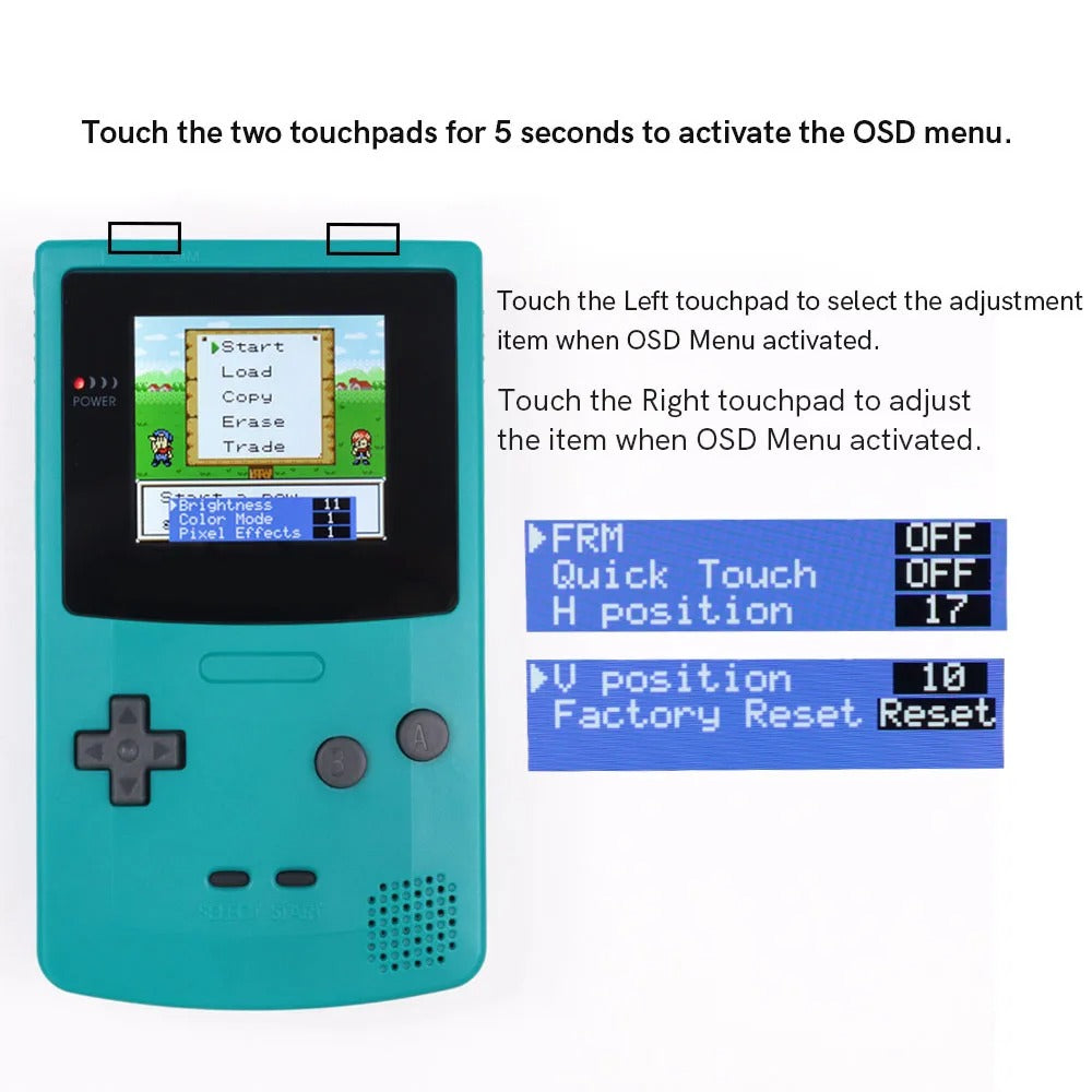 Game Boy Color 2.45" Drop-in IPS LCD Backlight Kit with OSD - Hispeedido