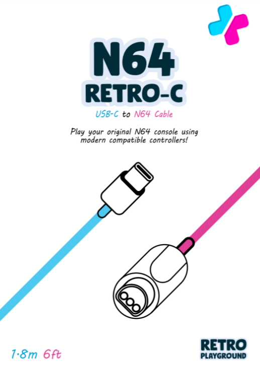 Retro-C N64 Cable | USB-C to N64 Cable Hand Held Legend