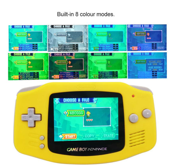 Nintendo Game Boy Advance GBA Yellow System 101 Bright Backlit IPS LCD  BUTTON