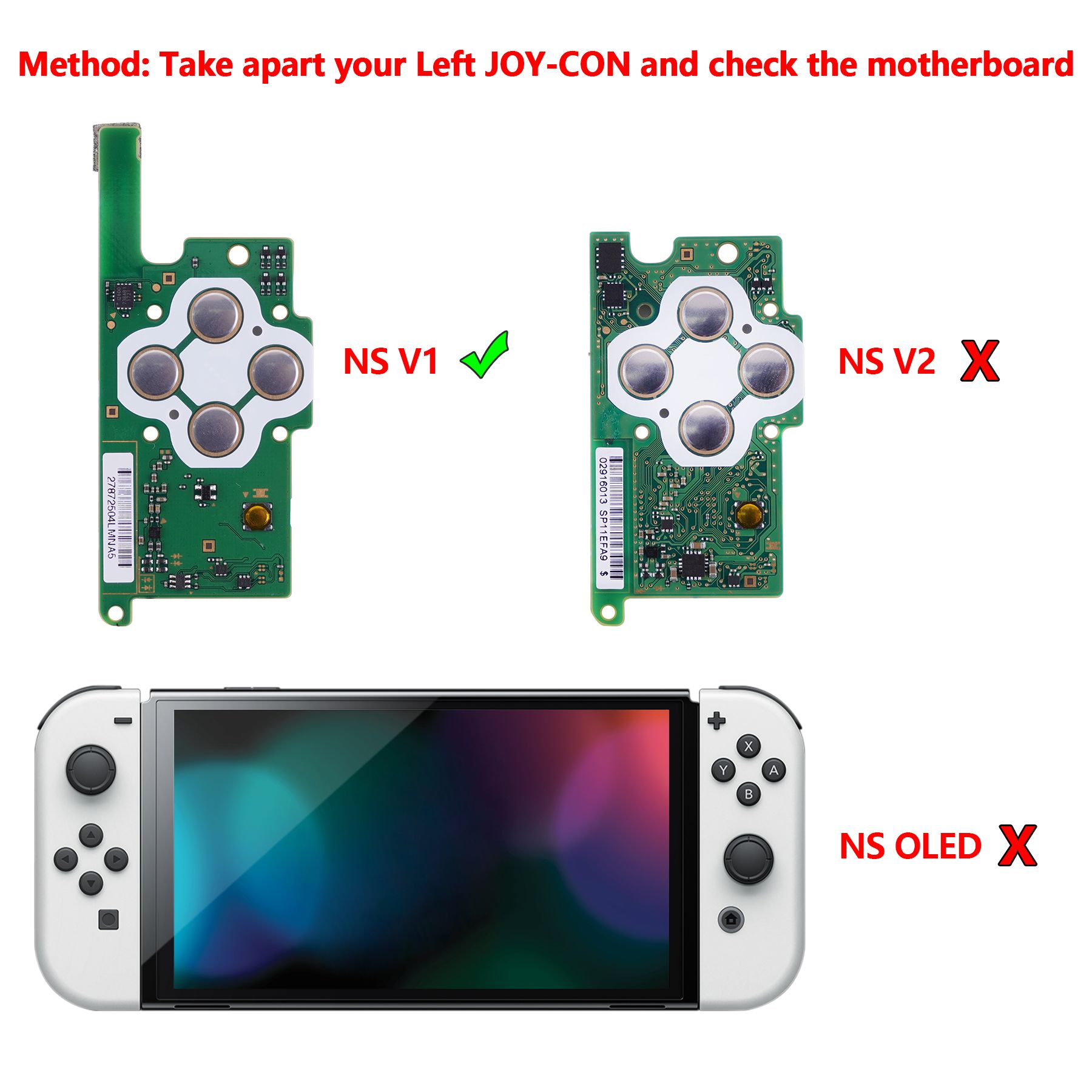 Joy-con LED MOD Black With Clear Backlit Buttons Custom 