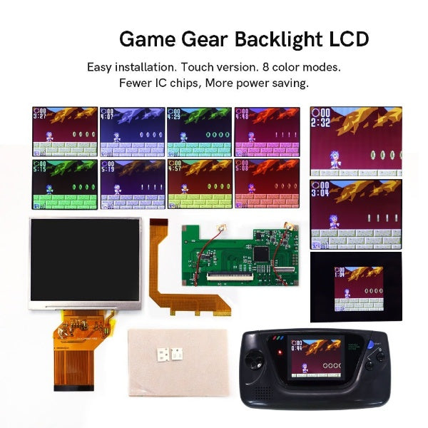 Newest LCD Screen For SEGA Game Gear HighLit Full Display VGA Out LCD Kits  For SEGA GG Console support GG, SMS, SG-1000 games