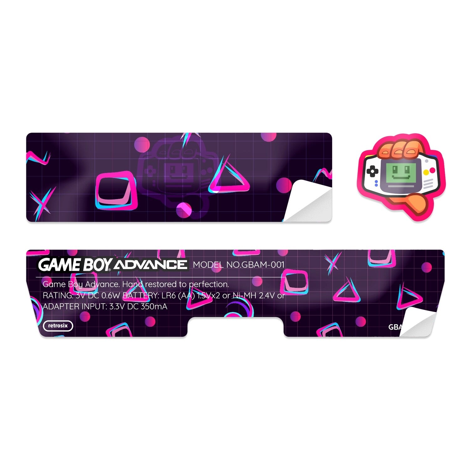Game Boy Advance Shell Sticker | UV Printed | RetroSix & Hand Held Legend